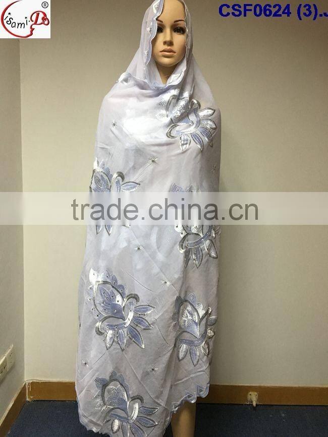 CSF0624 fashionable scarf softextile muslim embroidery scarf for women