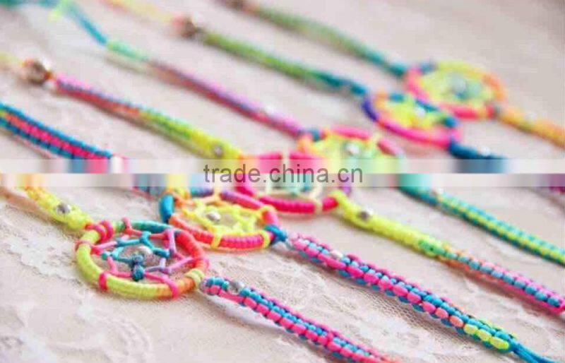 2016 New Arrival Peru colourful handmade dream catcher bracelets
