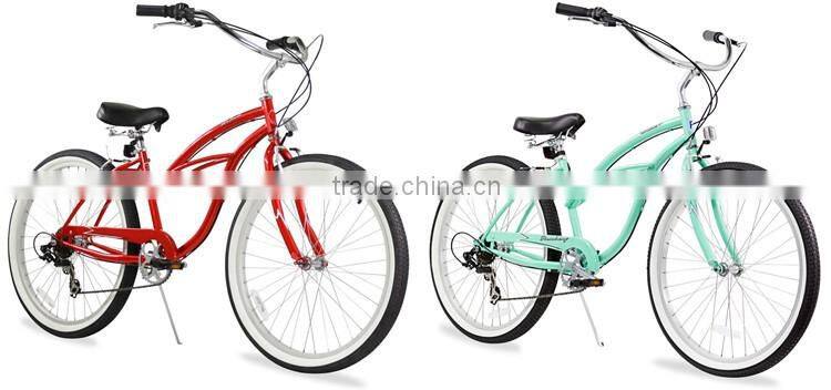 2016 26" pink 7 speed beach cruiser bike/crusier bicycle beach crusier bike/cruiser bike uk (PW-B26345)