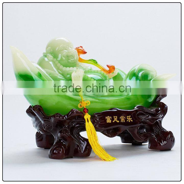 Jade color buddha statue , chinese luckly buddha statue,happy buddha