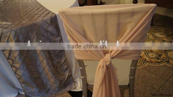 YHS#520 chiffon back cover polyester banquet wedding wholesale chair cover sash bow