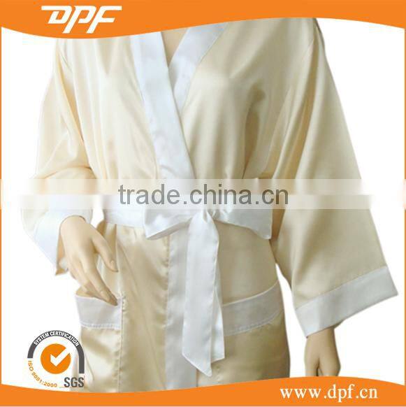 2015 new products ultra soft high quality yellow polyester bathrobe on sale