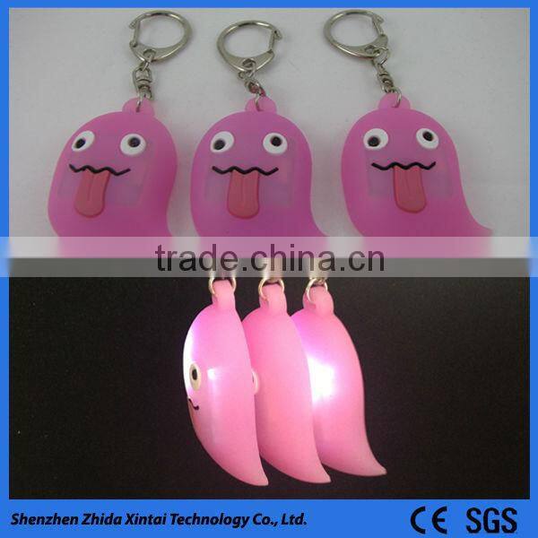 red LED light silicone keychain for multiple keys