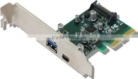 Desktop PCIe to USB 3.1 Type-c + Type A port adapter PCI-E to USB-C 10Gb
