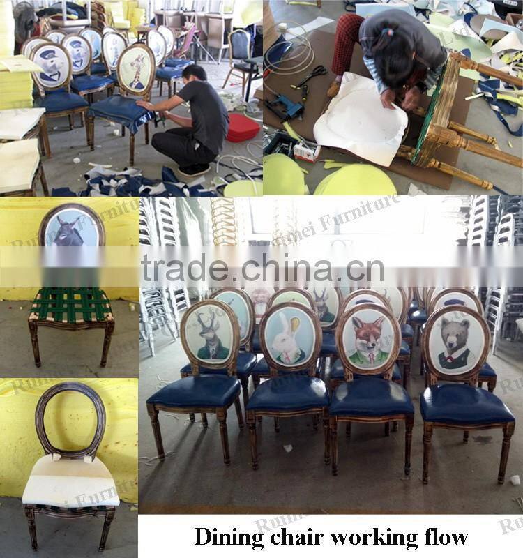 Classic Leather Armless Dining Chair/Wooden Dining Chair/Louis Solid Wooden Dinner Chair