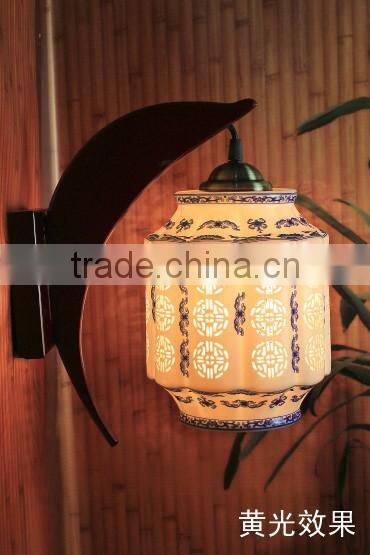 LED wooden wall mounted infrared ceramic wall lamp elegant