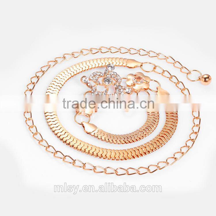 Diamond flower mild steel ornament chain brass link chains Brightness F1-80027