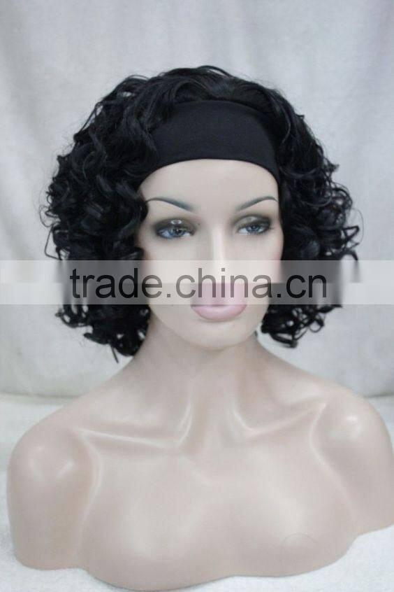 Best Quality on line trading braided style ombre tights Instock all synthetic Color Kinky Curly Headband Wigs