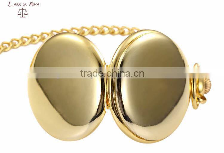 wholesale elegant glossy glod silver and black pocket watch necklace