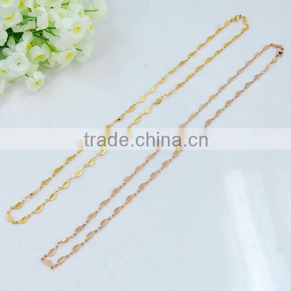 Variety color chain necklace stainless steel fake gold chains