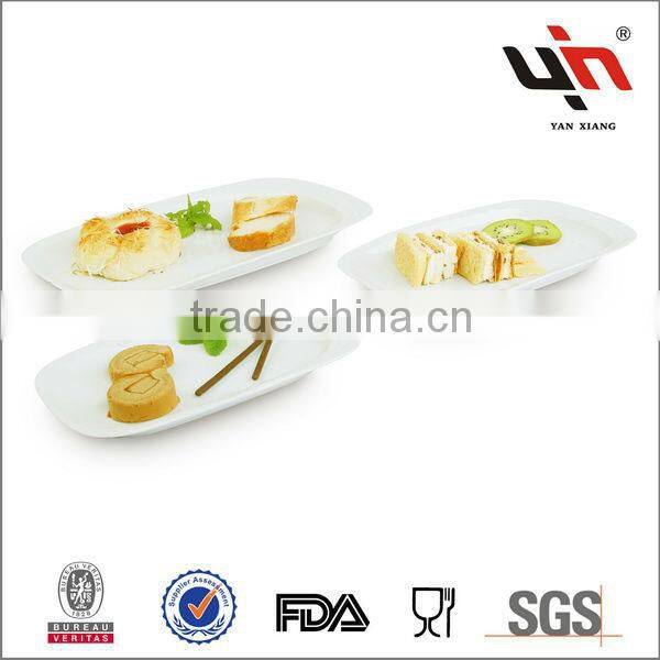 Stoneware White Ceramic Rectangle Plate