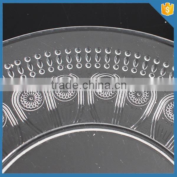 LXHY-P269 hand press round glass dinner plates for restaurant