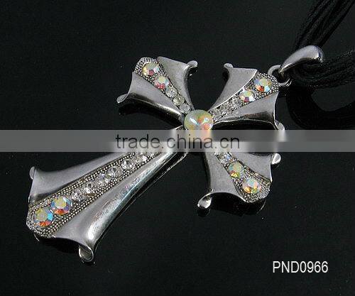 71*92mm Goldplated Fashion Wholesale Rhinestone Cross Pendant