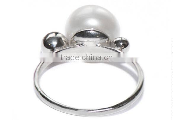 Plated silver new design ladies finger ring cultured for women pear ring designs