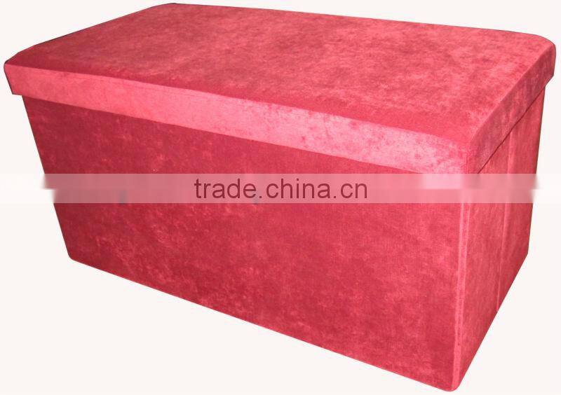 Very Strong!Red Corduroy foldable storage bench with bag