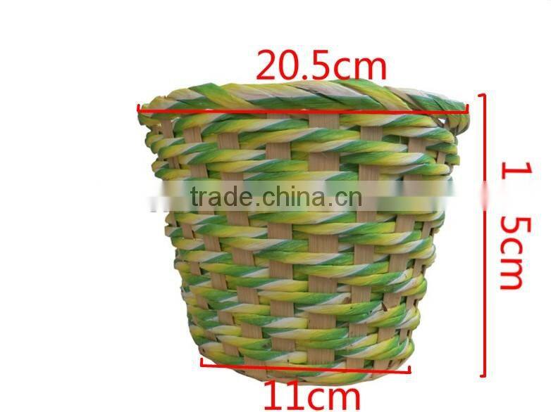 Wholesale green cornhusk storage basket