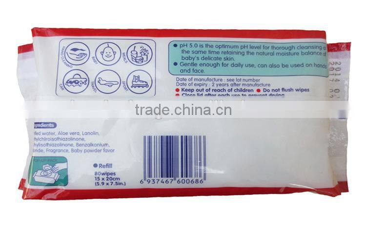 High Quality Hand and Mouth Cleaning Baby Wipe with Plastic Case