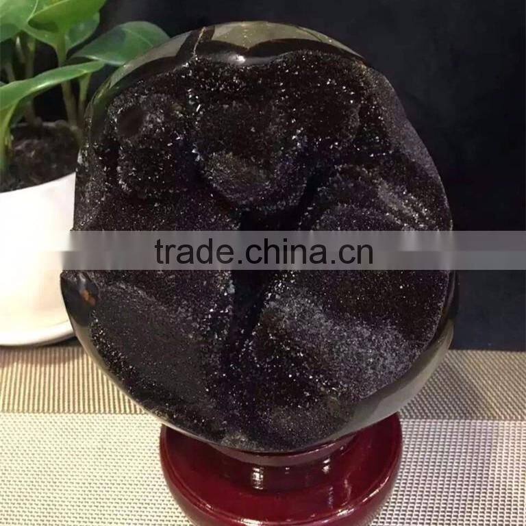Natural Rock Septarium Geode Crystal Stone Ball Hemisphere Ornaments