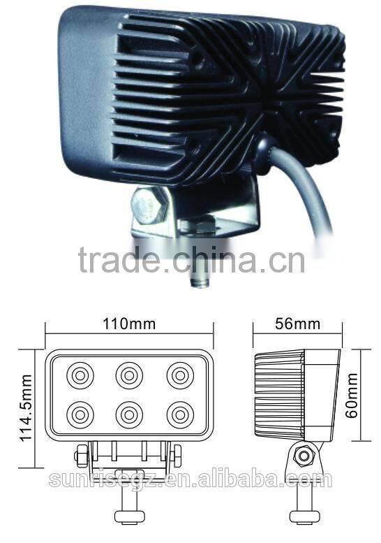 Hot Sell Highpower performance vehicle LED Work Light,for ATV SUV TRUCK JEEP Offroad 4x4 Vehicles(SR-LW-18C) Spot or Flood Beam