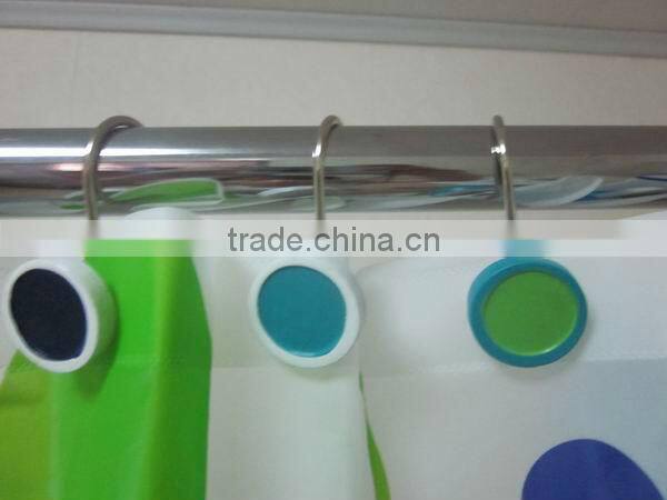 Shower curtain resin round style hooks