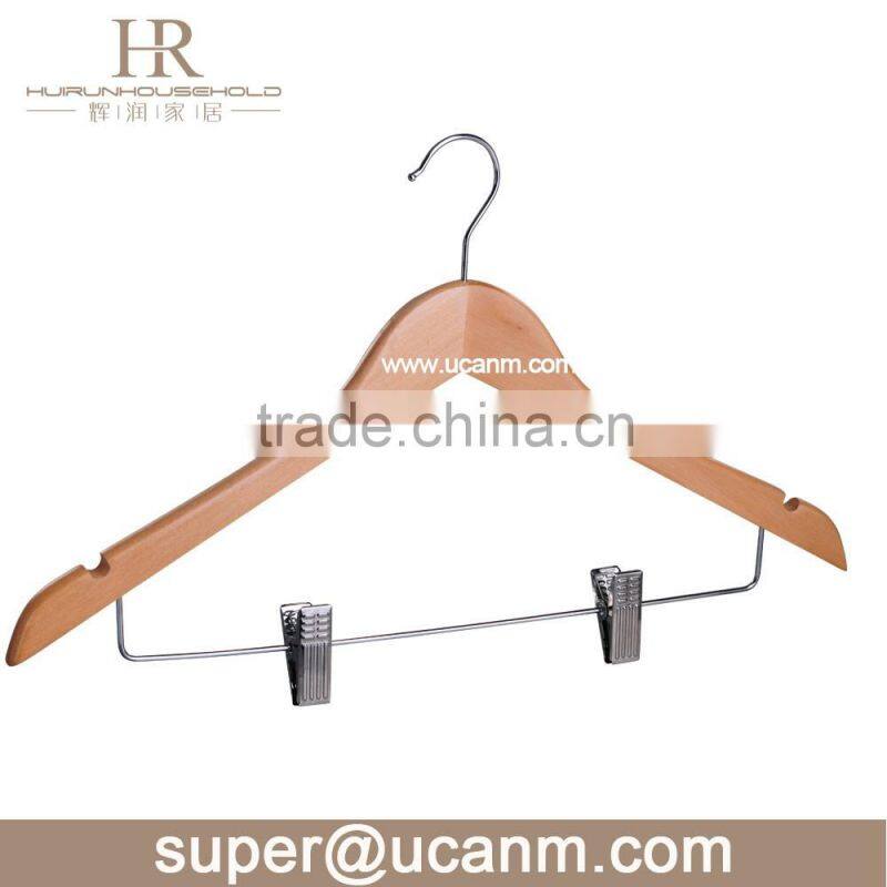 HRW-660BW white wooden dress hanger