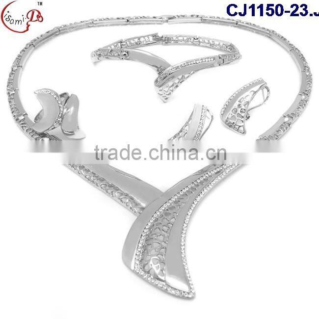 2016 top jewelry gold plating with rhinestone jewelry set wedding/evening party crystal jewelry set wholesale