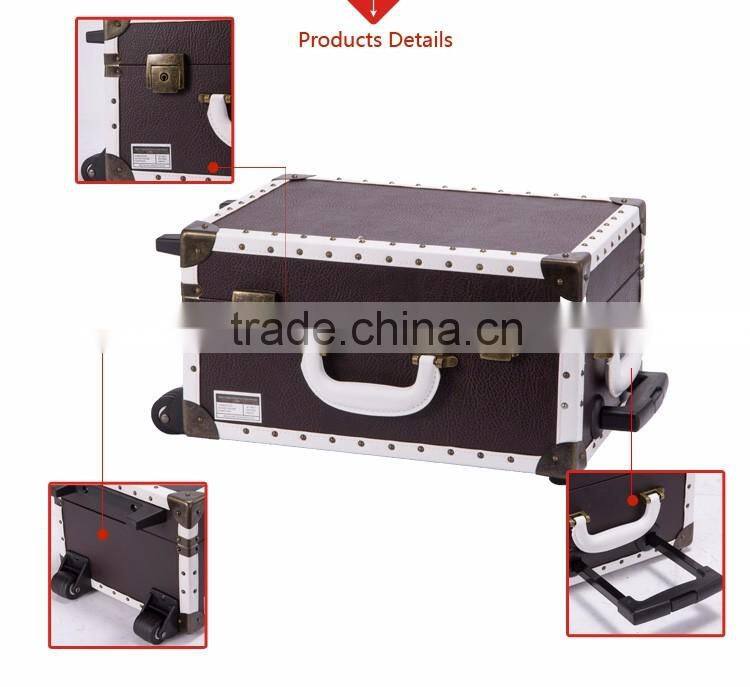 professional rolling travel trolley train 6-lights aluminum cosmetic case, light makeup case, cosmetic case with light