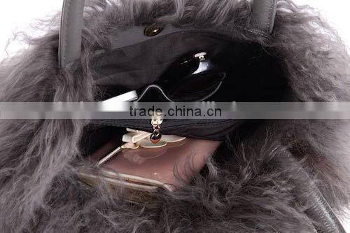 Wholesale Genuine Mongolian Lamb Fur Bag for Fashion Women with Reasonable Price Fur Bag