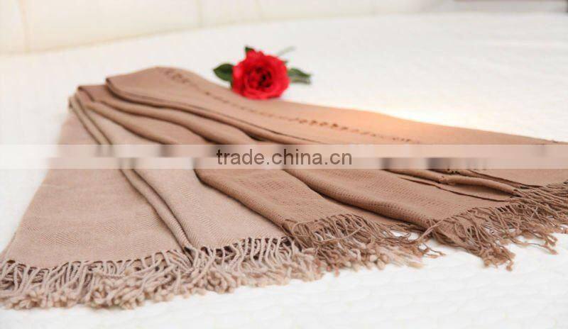 winter use pure camel wool herringbone shawl