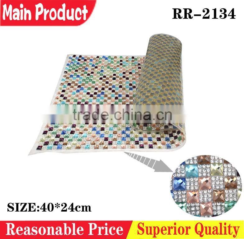 Mix color aluminum crystal rhinestone mesh roll trimming