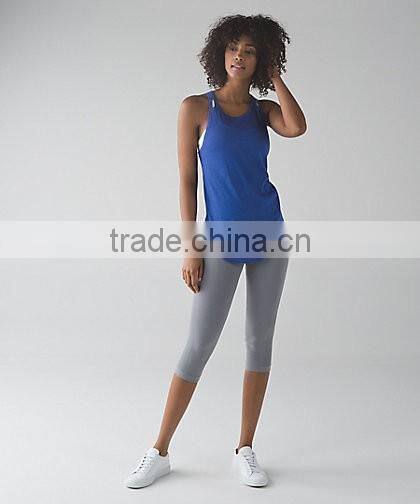 Fitness yoga tank top with built in bra inside cross back wholesale ladies tank top yoga wear