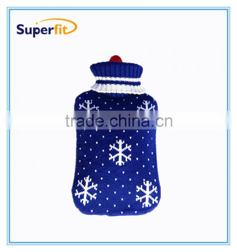 Rainbow knitted cover with hot water bag