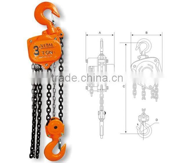 China vital hand pulling block, manual chain hoist