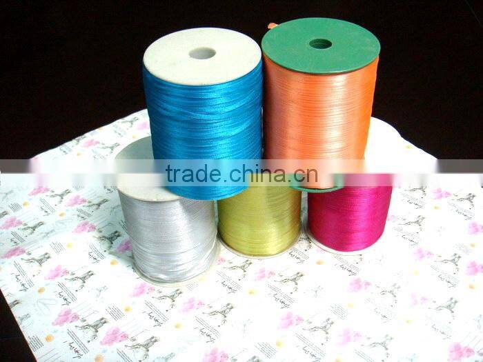Cheap 100% polyester Satin gold and silver metallic ribbon