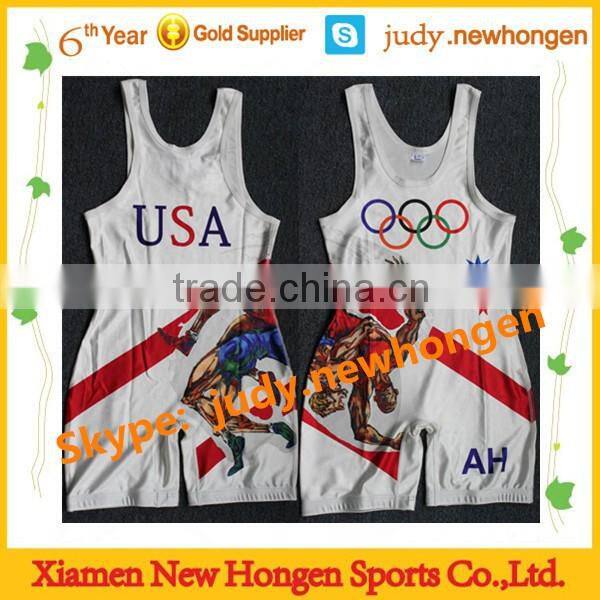 wholesale low cut custom wrestling singlet