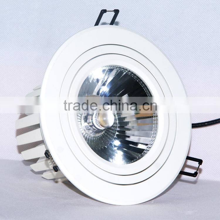 Round design with rotation and gimbal housing 20W 30w dimmable led downlight ajustable led downlights black