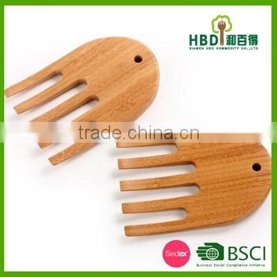 Bamboo salad hand/bamboo salad mixer/wood salad server