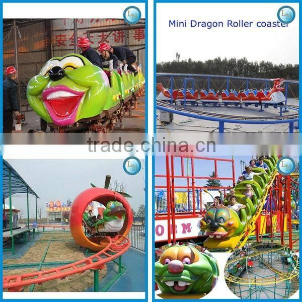 Amusement playground kids mini roller coaster ride worm train