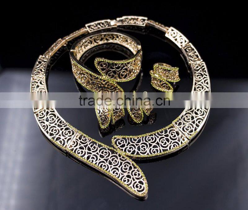 African 2016 Wholesale Cheap Metal Ring Pendant and Stud Earring Jewerly Set