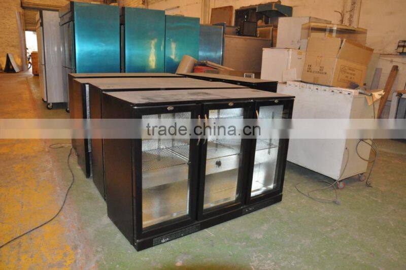 Two Glass Doors Black Bar Fridge/refrigerator(CE approval)