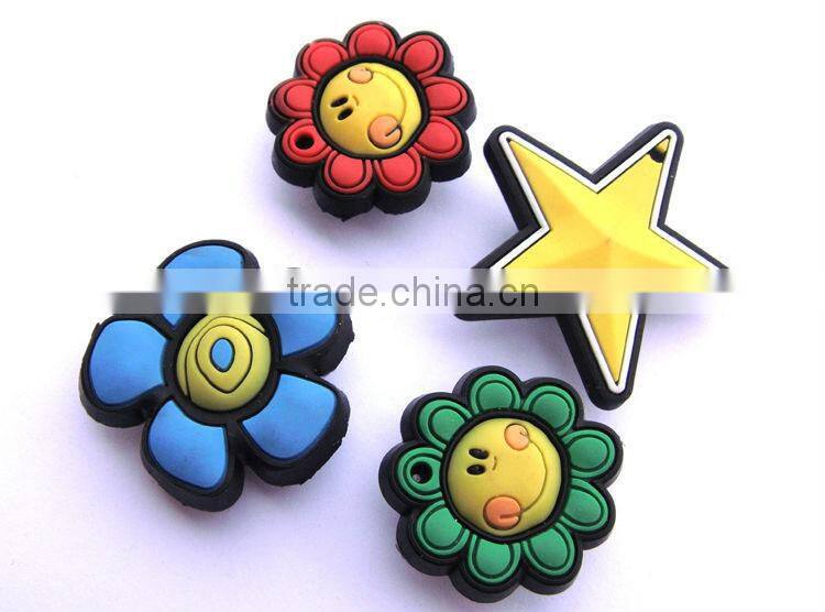 Lovely shoe charms, soft pvc shoe decoration buttons