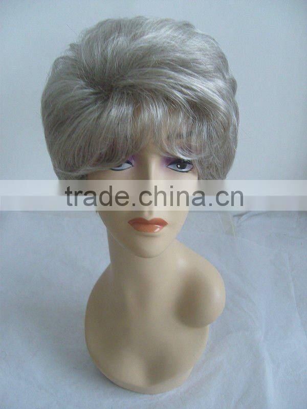 Short Synthetic Grey Full Lace Wigs For Women