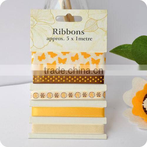 pattern ribbon, grosgrain ribbon ,wedding ribbon set , scrapbooking ribbon, ribbon for bowing