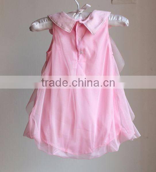 wholesale blue baby romper soft chiffon baby romper dress with flower new born baby clothes