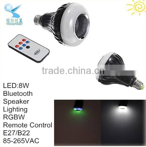 china suppliers Plastic material RGBW 8w bluetooth speaker with led light