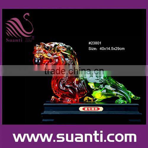2015 Made in china decorative resin China lucky outdoor brave animal statue