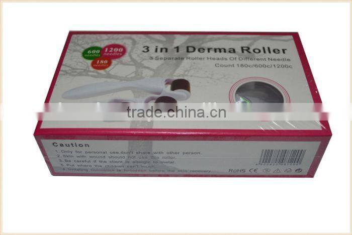 changeable heads professional derma roller/microneedling dermaroller 3 in 1 functions titanium needles rolling system