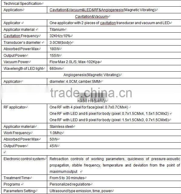 cavitation fitness equipment CE