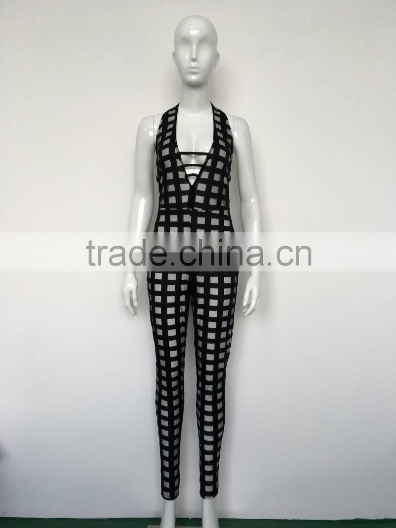 Bonvatt Sexy burning deep V black conjoined nightclubs for woman