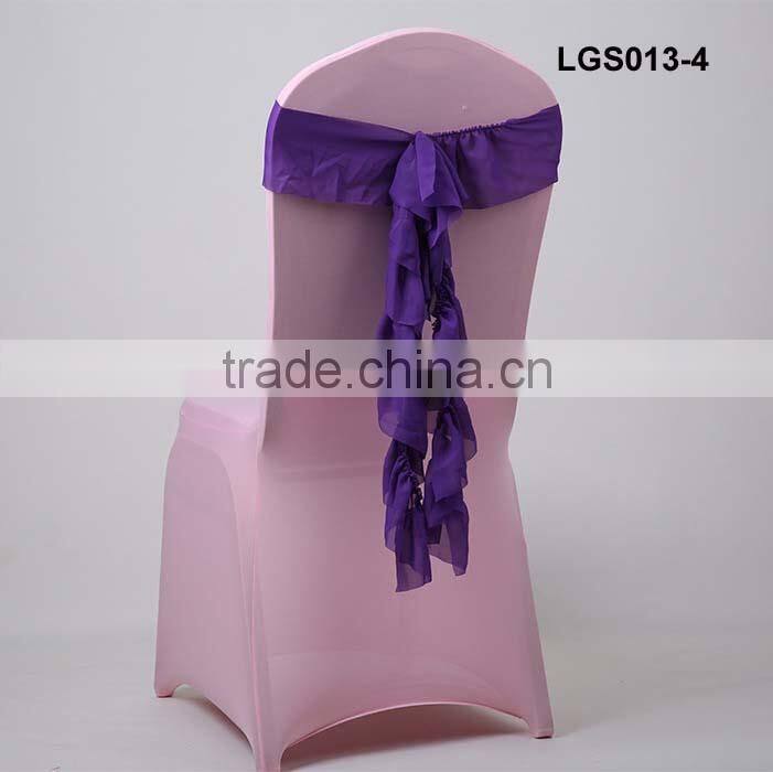 custom fancy fuschia chiffon chair sash for weddings